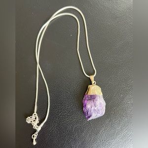 Raw amethyst necklace